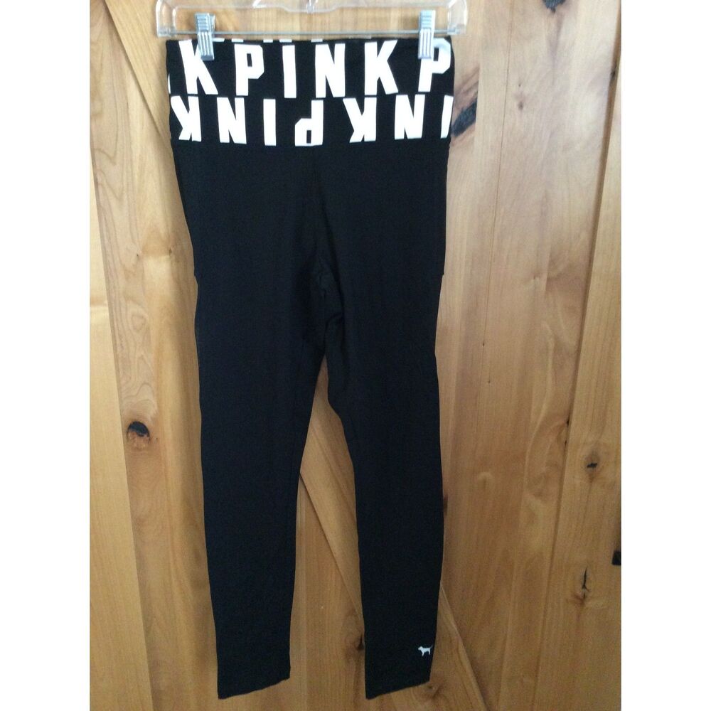 New NWT Victoria's Secret PINK Yoga Fold Over Leggings Size Medium